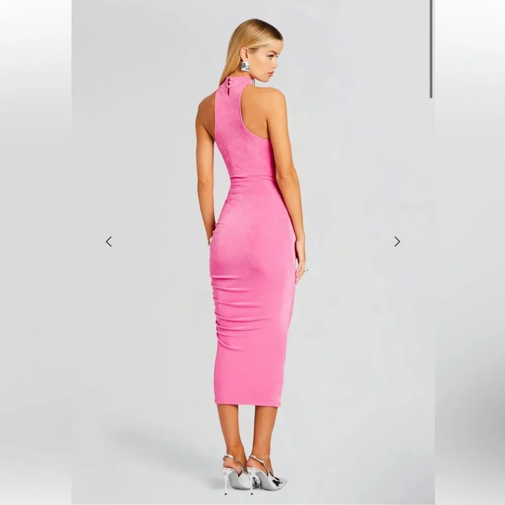 SER.O.YA Neon pink Barbie Pink‎ Delta Turtleneck Dress NWT XS